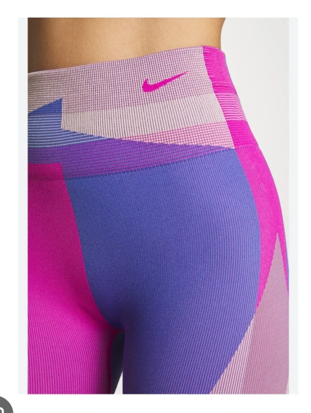 Nike Pink, Blue & Cream Colorblock Performance Leggings